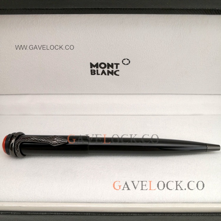 All Black Resin Mont blanc Rouge Et Noir Ballpoint Pen All Black Resin Mont blanc Rouge Et Noir Ballpoint Pen
